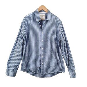 AEROPOSTALE Men Button Up Shirt Size LARGE Woven Striped Casual Office Busines